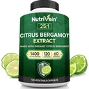 Nutrivein Premium Citrus Bergamot Supplement 1400mg 25:1 Bergamia Extract - 60 Day Supply (120 kapslar): Kraftfull italiensk Citrus Bergamot 1400 mg + Hög koncentration - Hjärta och cirkulationssystem