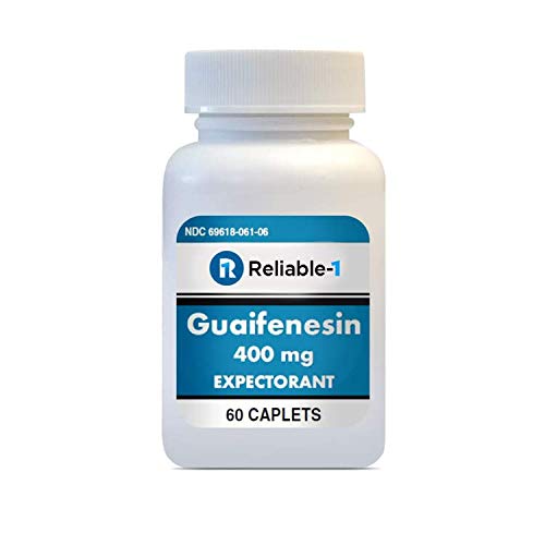 Tillförlitliga-1 Laboratories Guaifenesin 400 mg Caplets Cough och Mucus Relief | Expectorant for Chest Congestion | 60 Caplets