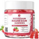 Magnesium Kalium Supplement Gummies - New Formula Calm Magnesium Glycinate Gummies & Potassium Citrate 200 mg Plus Omega 3, B6, D3, K2 & Calcium för Zzz, Leg Cramps & Muscle - 120 greve