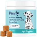 Pawfy Eye Support Soft Chews | Förhindra Tear Stains | Support Eyesight | Total Eye Health | med Luthein, Krill Oil & Astaxanthin