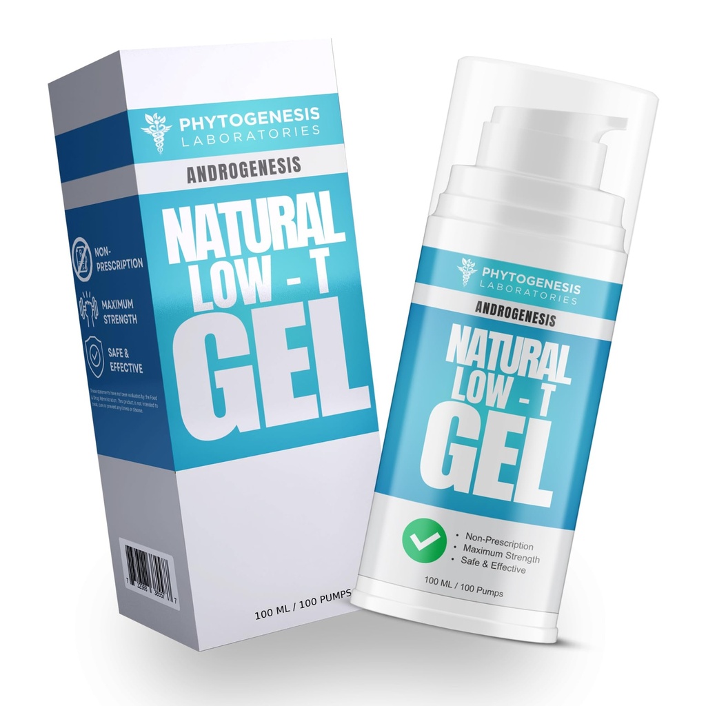 Natural Low-T Support Gel - T Booster för män - Muscle Recovery, Energy Booster, Healthy Aging