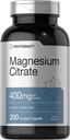 Horbäach Magnesium Citrate | 400mg | 200 Caplets | Vegetarisk, icke-GMO och Gluten fri tillägg
