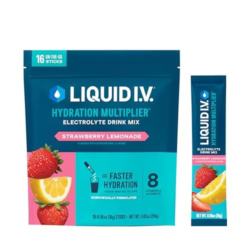 Flytande I.V.® Hydration Multiplier - Strawberry Lemonade | Electrolyte Powder Drink Mix | 1 Pack (16 portioner)