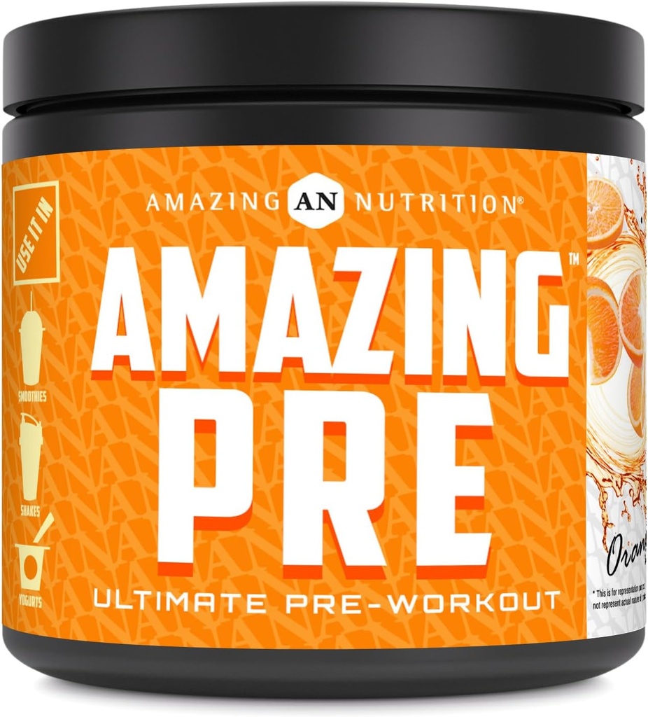 Fantastisk näring Fantastisk PRE | Ultimate Pre-Workout Supplement | 30 portioner pulver | 2.5 Grams BCAA Per Servering (30 portioner, naturlig orange)