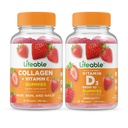 Livlig Collagen & Vitamin C + Vitamin D 5000 IE, Gummies Bundle - Great Tasting, Vitamin Supplement, Gluten Free, GMO Free, Chewable Gummy