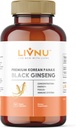 LivNu | Premium Korean Black Panax Ginseng | Hög Ginsenosides för energi, fokus, prestanda, uthållighet och immunstöd | Vegan piller