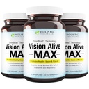 Holistic Health Labs Vision Alive Max med 8 naturliga ingredienser Lutemax® 2020, Bilberries, Blueberries, c3g från Black Currant, Maqui Berry, Saffron och Astaxanthin (30 Count (Pack of 3))