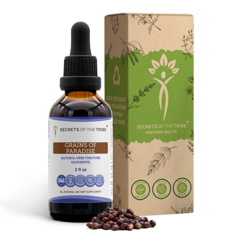 Grains of Paradise Tincture Alcohol-Free Liquid Extract, Grains of Paradise (Aframomum melegueta) Torkade frön (2 FL OZ)