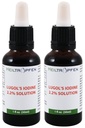 2X 2,2% Lugols jodlösning 2x1 Fl Oz - 2x30 ml | Läkemedelskvalitet ingredienser | Lugols lösning tillverkad med jod och kaliumjodid | Set av två flaskor | Heiltropfen®