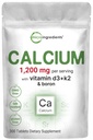 Mikroingredienser Kalcium 1,200 mg med vitamin D3 & K2, 300 tabletter | Kalciumtillskott för kvinnor och män | Mineral Complex Support Bone, Teeth, Colon & Cardiovascular Health | Non-GMO, Gluten-Free