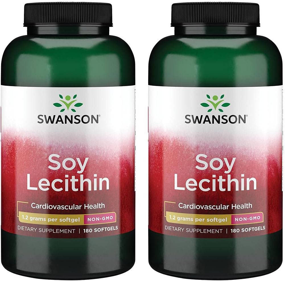 Swanson Premium Brand Soy Lecithin Non-GMO 1,2 g 180 Sgels 2 Pack