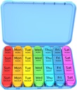 Odaro Weekly Pill Organizer 4 gånger om dagen, Daily Pill Box 7 Day, Large Travel Pill Case med 28 Compartment to Hold Medicine, Vitamin och Supplement - Blue Case