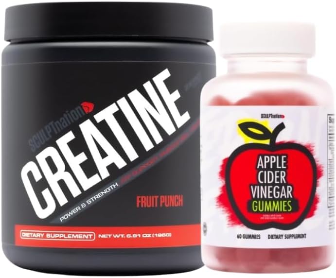Skulpt Nation av V Shred Creatine Powder och Apple Cider Vinegar Bundle
