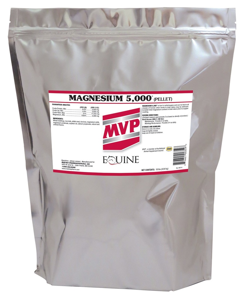 Magnesium 5000 (10lb) Kalmning/metabolism/muskelfunktionsstöd för hästar.