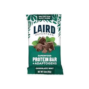 Laird Superfood Functional Protein Bars - Protein Bar men bättre med riktiga ingredienser, funktionella svampar 10g Plant-Based Protein, 6g Fiber - Non-GMO - Mint Chocolate, 10 greve 1)