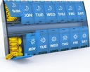 XL Large Weekly Pill Organizer 2 Times A Day, Hinged Lids Daily Vitamin Pill Box Holder Am Pm, Big Pill Container 7 Day, Medicinering Organizer Twice a Day, Medicine Organizer för tillägg