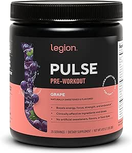 All Natural Nitric Oxide Preworkout Drink för att öka energi, kreatinfri, naturligt sötad, Beta Alanine, Citrulline, Alpha GPC (Grape)