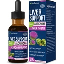 Milk Thistle & Artichoke Extract Liver Support Drops för Fatty Liver, Alcachofa, Curcuma y Cardo Mariano para el Higado Graso, Berberina para Bajar de Peso, Liver Detox & Repair Formel.2oz