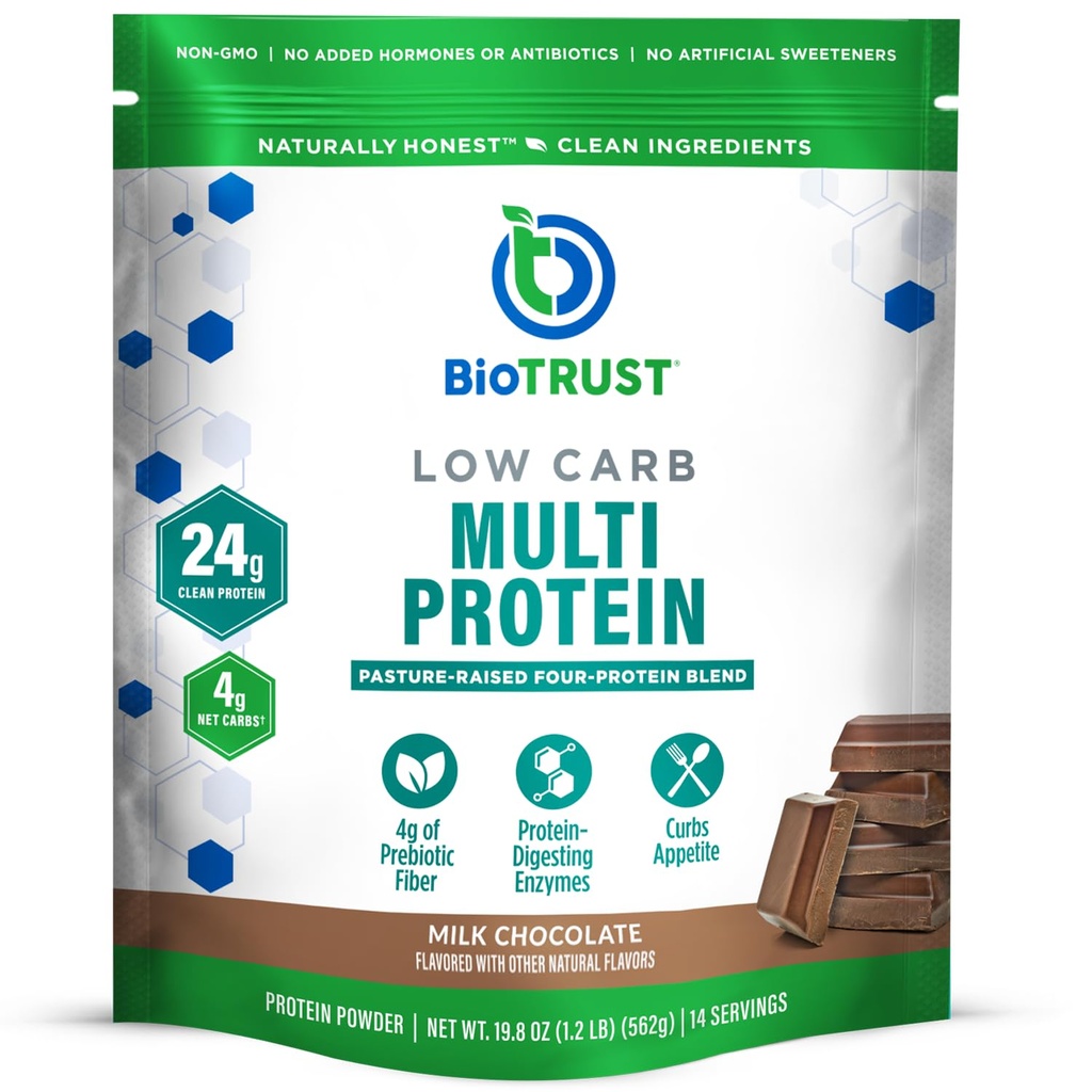BioTrust Low Carb Protein Powder – Delicious Whey & Casein Blend från Grass-Fed Hormone Free Cows – Non GMO, Gluten Free (Chocolate)