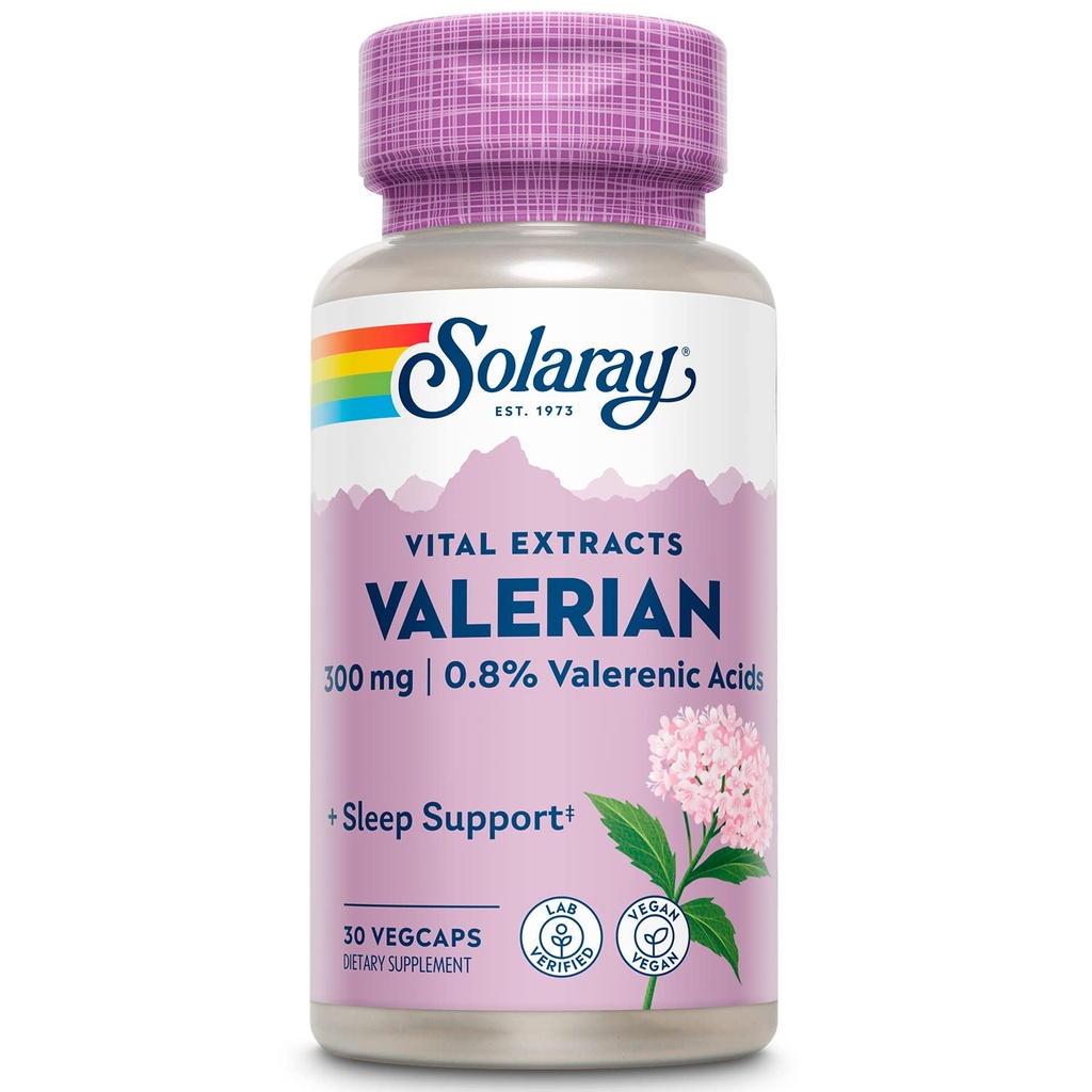Solaray garanterad styrka Valerian Root Extract One Daily, Veg Cap (Btl-Plastic) 300mg | 30ct