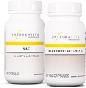 Integrativ terapeutik Bundle med Buffered Vitamin C Capsules 1,000 mg, 60 Vegan Capsules & NAC, 60 kapslar - Immun Supplement med Antioxidant Support * - Stöd Respiratory & Lung Function *