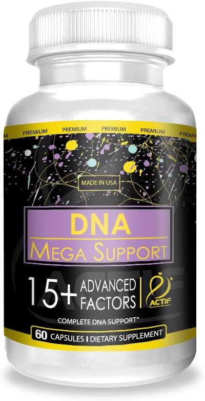 ACTIF DNA Mega Support med 15+ Avancerade faktorer - Icke-GMO, Fast-Acting, Made in USA, 60 Count