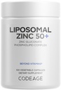 Kod Liposomal Zink Supplement - 3 månaders leverans - En per dag - 50 mg Zink Gluconate Vitamin Pills - Essential Mineral Supplements Zinc Plus Liposomal Delivery Matrix - Vegan Non-GMO - 100 kapslar