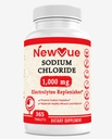 Natriumklorid 1000mg, 365 tabletter - Salt tabletter, icke-GMO, Glutenfri - Drick med Electrolytes Ersatt Hydration