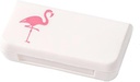 SagaSave Travel Pill Case 3 Compartments Portable Pill Case Dustproof och Moisture-Proof Daily Pill Case Small Pill Box för vitaminer, fiskolja, tillskott (Flamingo)