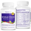 Hel mat prenatal vitaminer (120 kapslar) naturligt stöd för materiell och dödlig hälsa, prenatal multivitamin för kvinnor med kolin, B-vitaminer och mer, Vegan, ingen soja, gluten eller mejeri