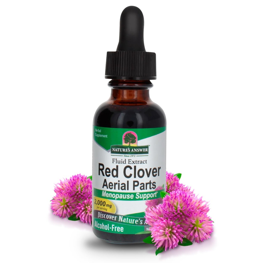 Naturens svar Red Clover Extract 1 Ounce - Alcohol Free, Women Wellness, Kvinnlig Support Supplement med Daily Sevrings Extract, Kosher, Gluten Free, Made in USA