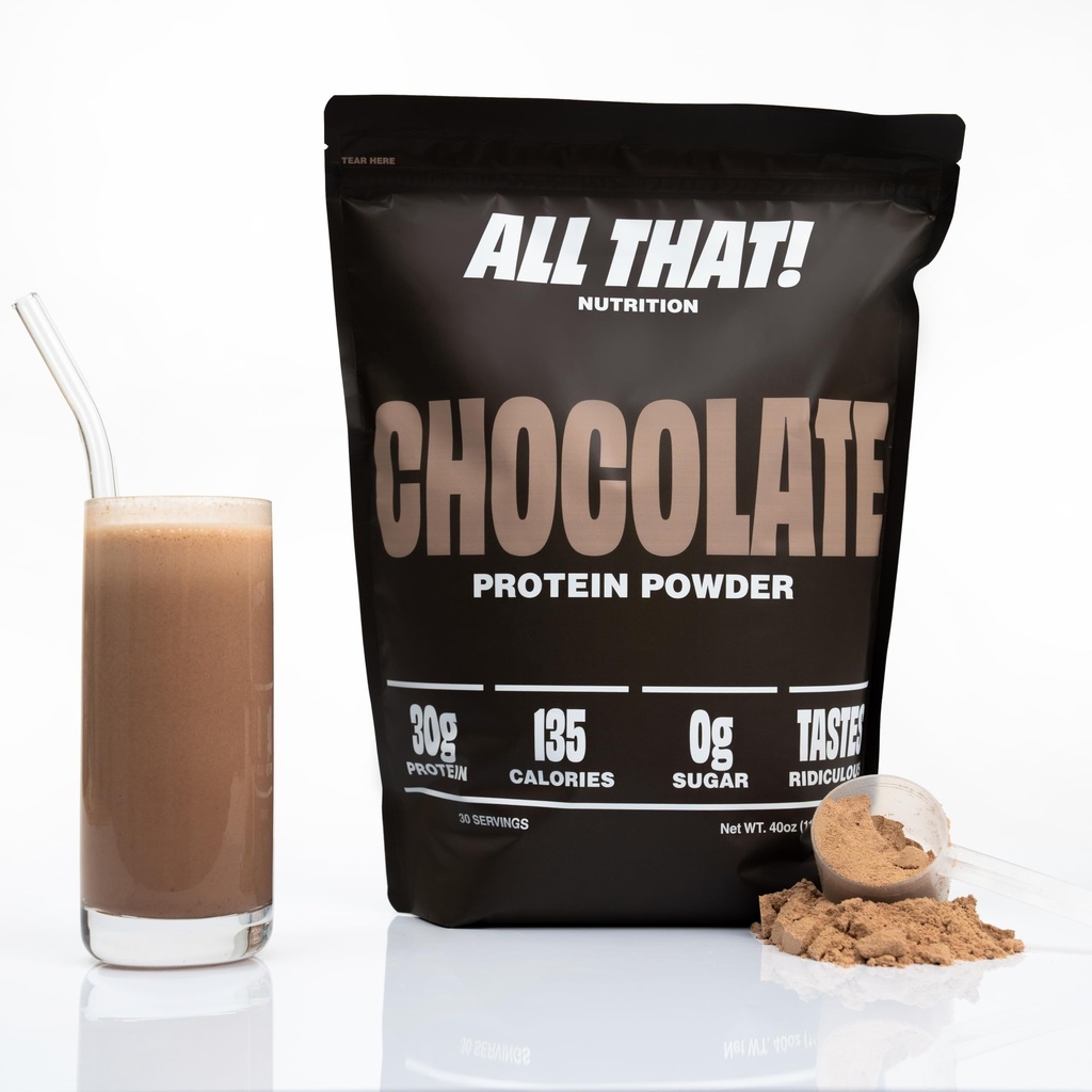 Chokladproteinpulver, 30G av Whey Protein, låg kalori och snabbabsorberande, 0 socker, sojafri och glutenfri proteinpulver, 30 portioner