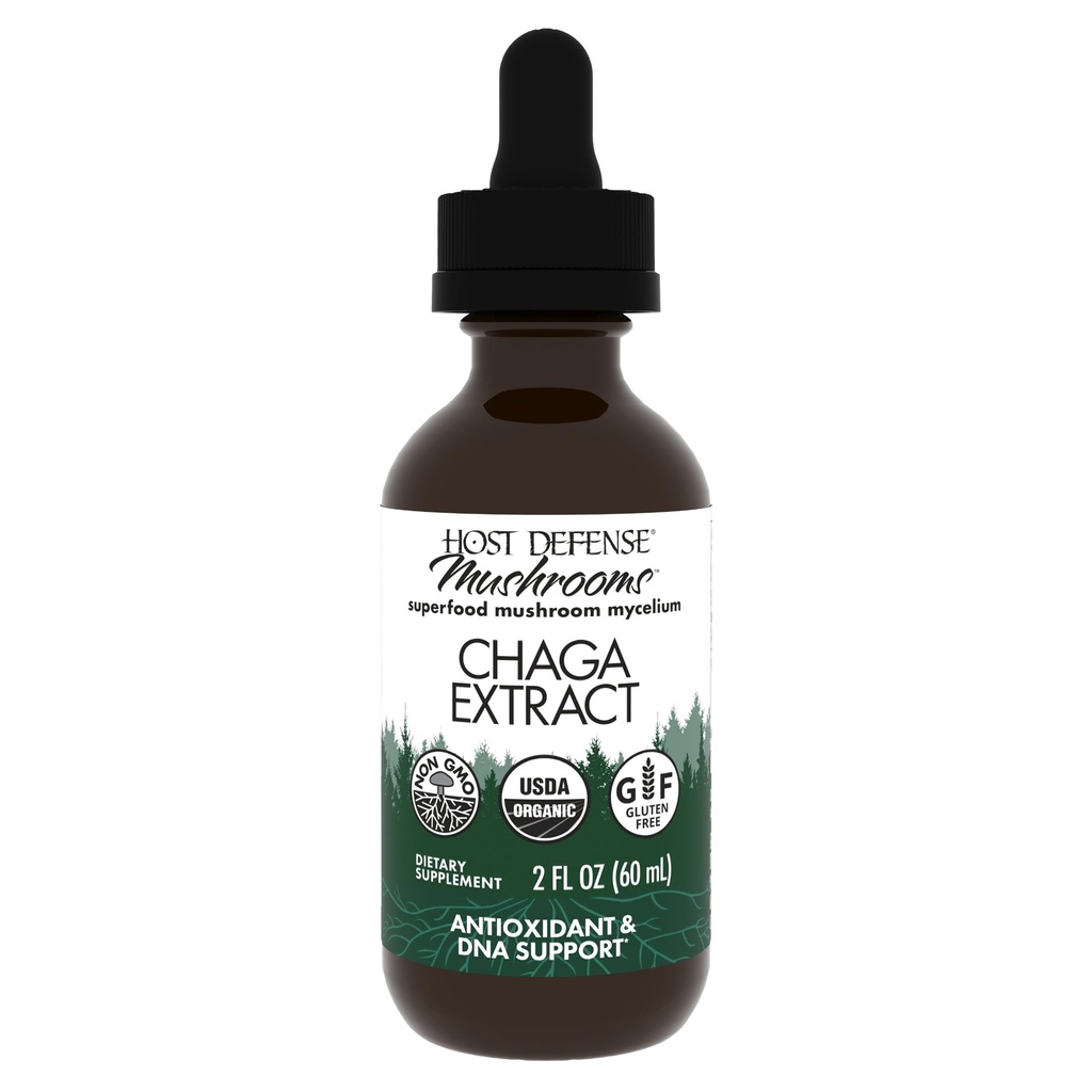 Värdförsvar Chaga Extract - Immune System Support Supplement - Chaga Mushroom för Antioxidant Activity Support - Liquid Dietary Mushroom Supplement - 2 fl oz (60 portioner)
