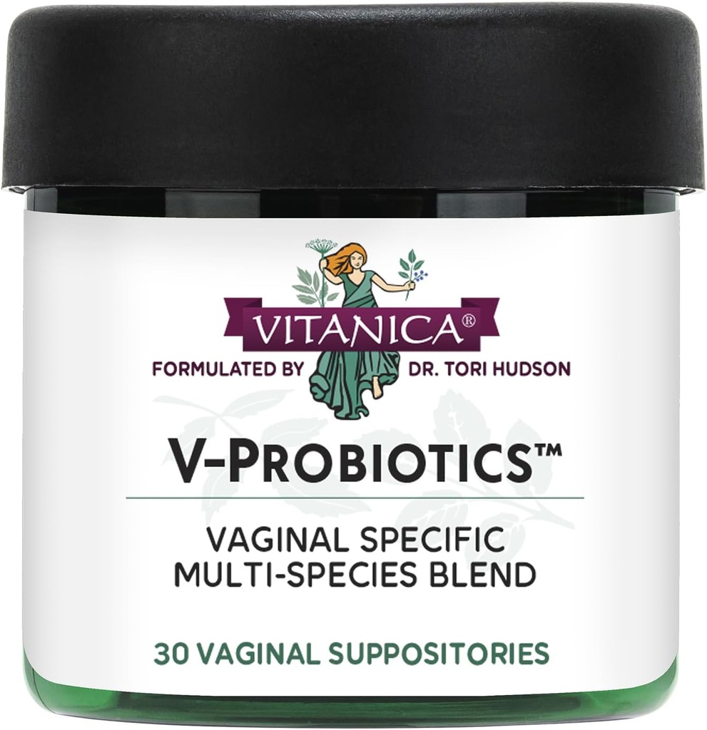 Vitanica V-probiotika - Probiotika för kvinnor - Vaginala suppositorier med Lactobacillus Rhamnosus, Gasseri & More - Kvinnors hälsotillskott - Lady - 30 vaginala suppositorier