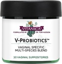 Vitanica V-probiotika - Probiotika för kvinnor - Vaginala suppositorier med Lactobacillus Rhamnosus, Gasseri & More - Kvinnors hälsotillskott - Lady - 30 vaginala suppositorier