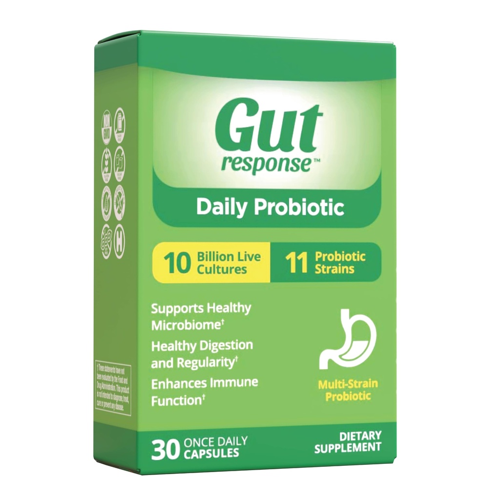 Daglig probiotikum för män och kvinnor, långsam matsmältningsålder, ökar immunsystemet, minskar uppblåsthet, icke-GMO, Gluten Free & Soy Free, 10 miljarder CFU, 30 kapslar