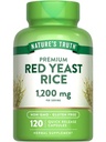 Naturens Sanning Röd Yeast Rice kapslar 1200 mg | 120 greve | Icke-GMO & Gluten fri tillägg
