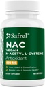 Safrel N-Acetyl-L-Cysteine (NAC) Capsules, 600mg, 180 greve, andning, immun, lever hälsa potent antioxidant stöd, fria radikaler, lätt att Absorb, icke-GMO, Gluten Free