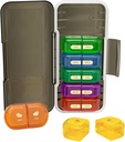 Weekly Pill Organizer 2 Times a Day, Moisture-Proof, Detachable Compartments, AM PM Pill Box 2x 7 Day, Travel Pill Organizer för Pills/Fish Oil/Medication/Vitamin/Supplements (Black + Colorful)