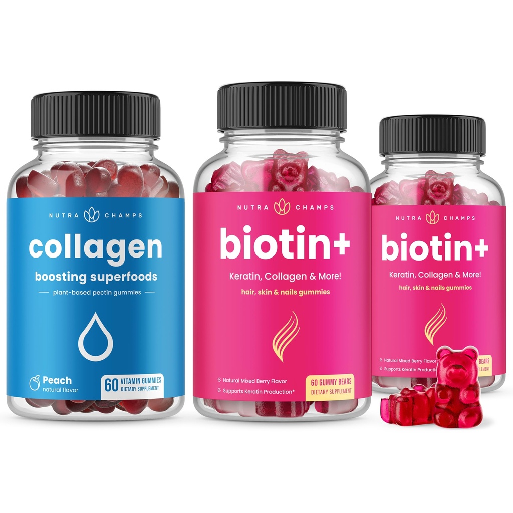 NutraChamps komplett hår, hud och naglar bundle