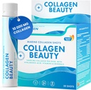 Swedish Nutra - Collagen Beauty | 10 000 mg Hydrolyzed Marine Collagen Liquid Supplement - 20 x 25 ml Daily Shots | Hyaluronsyra och vitamin C för att stödja hälsosamt hår, hud, naglar | Sugar-Free