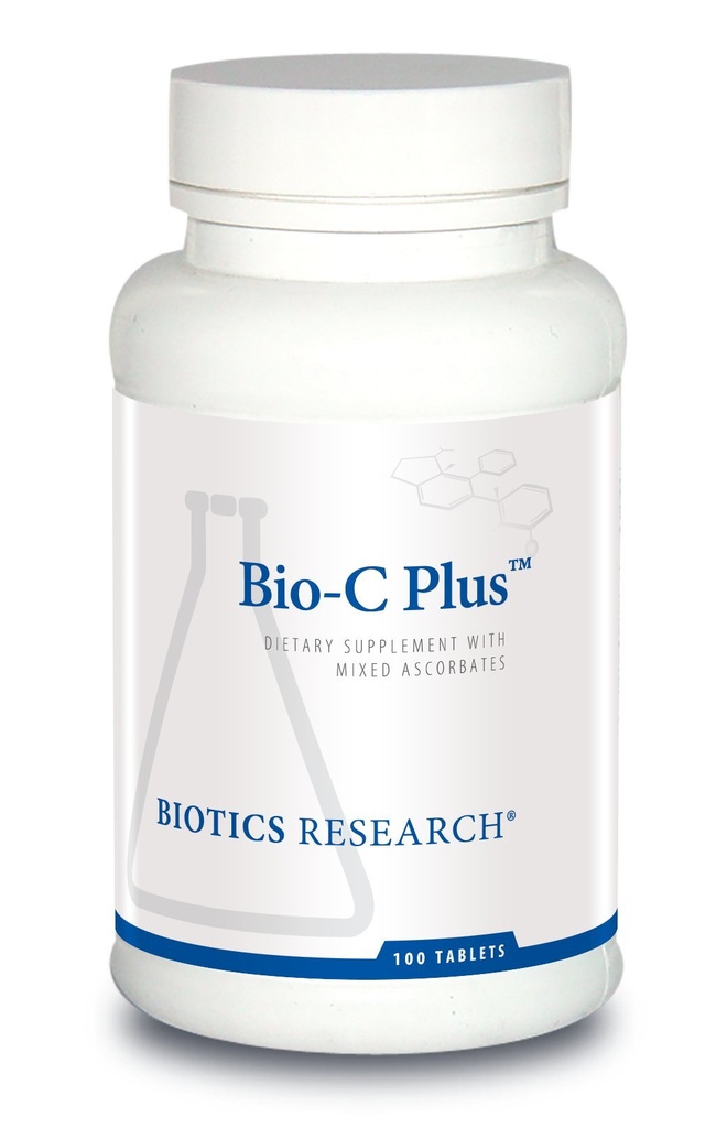 Biotics Research Bio C PlusTM ger vitamin C som blandade mineralaskorbatter med Citrus Bioflavonoider, SOD och katalas, vitamin C Plus Bioflavonoider, Potent Antioxidant, Immune System 100 tabletter