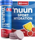 Nuun Sport Electrolyte tabletter med Magnesium, Calcium, kalium, klorid och natrium, Gluten Free & Vegan, Fruit Punch, 8 Pack (80 portioner totalt)