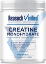 Forskning Verifierad Kreatinmonohydrat - Stöd Optimal Muskeltillväxt, Förbättringsprestanda - 5000mg Kreatinmonohydrat - BioPerine - 60 portioner - Osmakad - Vegan