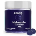 Droppels Melatonin Gummies, 5mg - Plant-Based, Vegan Melatonin 5mg för naturligt sömnstöd med Chamomile Extract, 60 Count, Blueberry Flavor (1-månaders leverans)