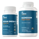 Dr Tobias Vegan Omega 3 Algae Oil och Magnesium Bisglycinate, Essential Wellness Support för hjärta, hjärna, muskel och benhälsa, icke-GMO, Vegan