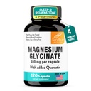 Sandhu Magnesium Glycinate 400mg kapslar med Quercetin | Kvalitetssömn, avkoppling, muskelhälsa och immunstöd | 120 greve (Pack of 1) | Lätt att svälja | för kvinnor och män
