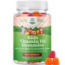 Chewable Vitamin D Gummies for Kids - Delicious Kids Vitamin D 1000 IE Per Serving Gummy Vitamins for and Toddlers Immune Support Plus Muscle Teeth and Bone Health - Gelatin Free Fruit Flavors