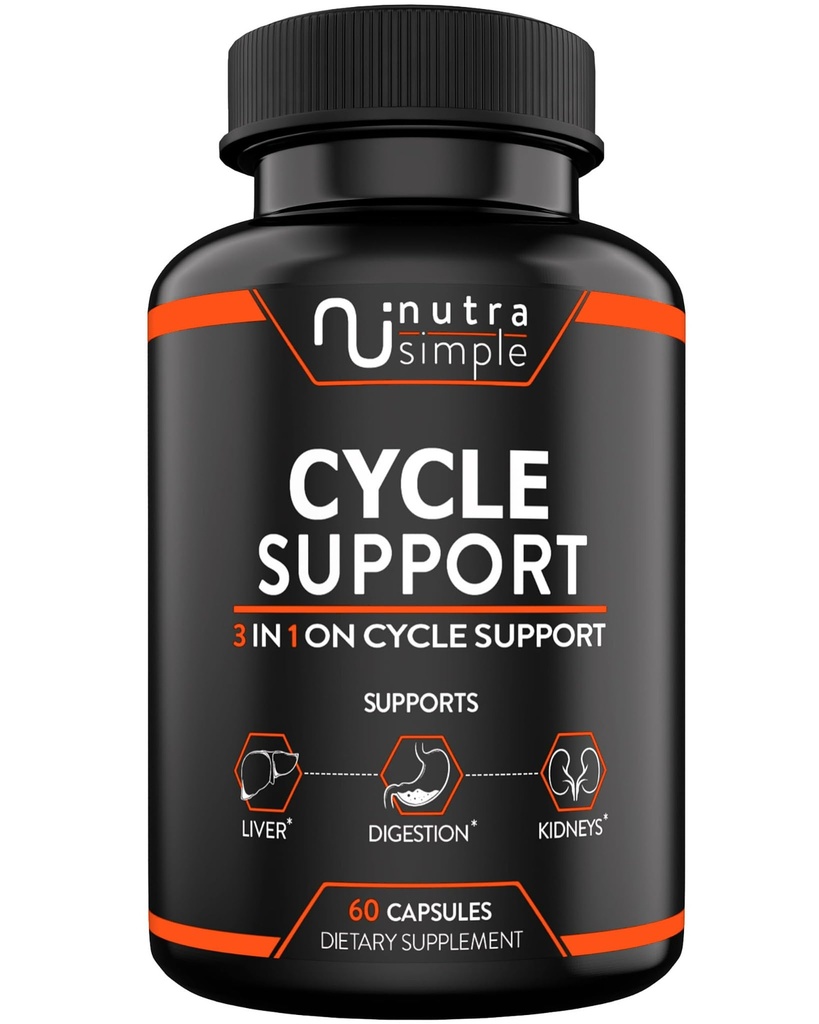 Cycle Support Supplement for Men & Women - Natural Liver Cleanse Detox & Repair - Gut Health & Kidney Support med mjölk Thistle, Beet Root, Dandelion, Choline, Artichoke Extract - 60 kapslar