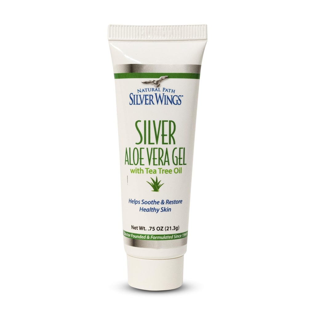 Natural Path Silver Wings 200ppm Silver med Aloe Vera Gel och Tea Tree Oil - Soothing Skin Care - 0,75 oz